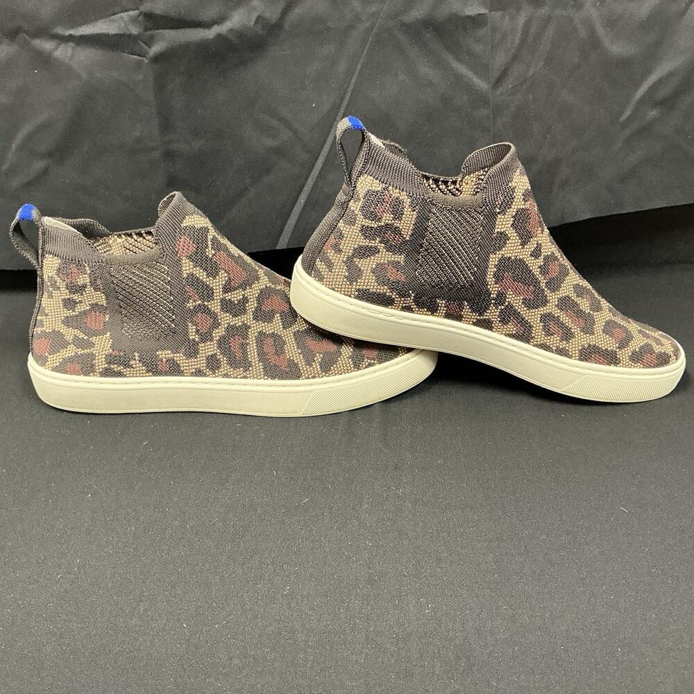Rothy’s Leopard Print Chelsea Boot Sneaker High Top Slip On Size 8